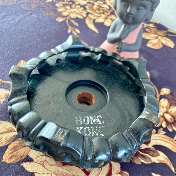 Chinese Rosewood carved lacquered footed wood lamp vase display base Vintage - Picture 8 of 8